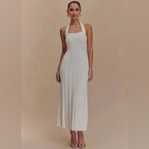 Meshki Jacqui Halter Knit Midi Dress